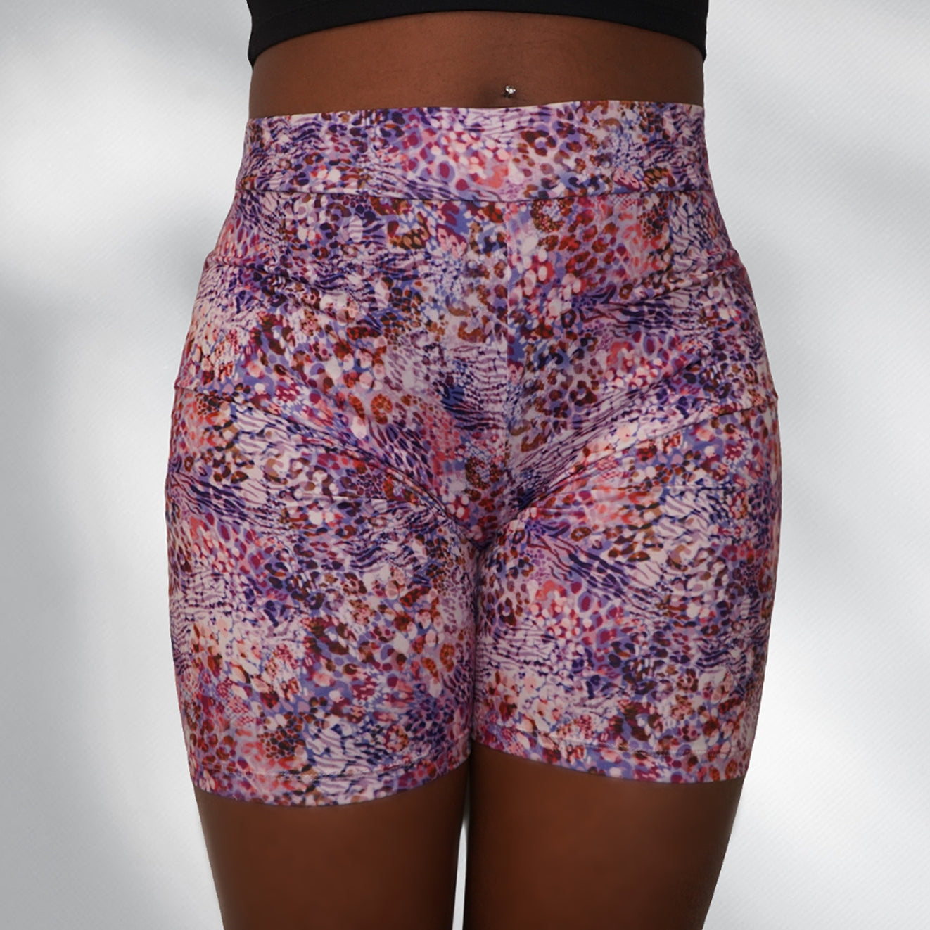Purple Safari Biker Shorts