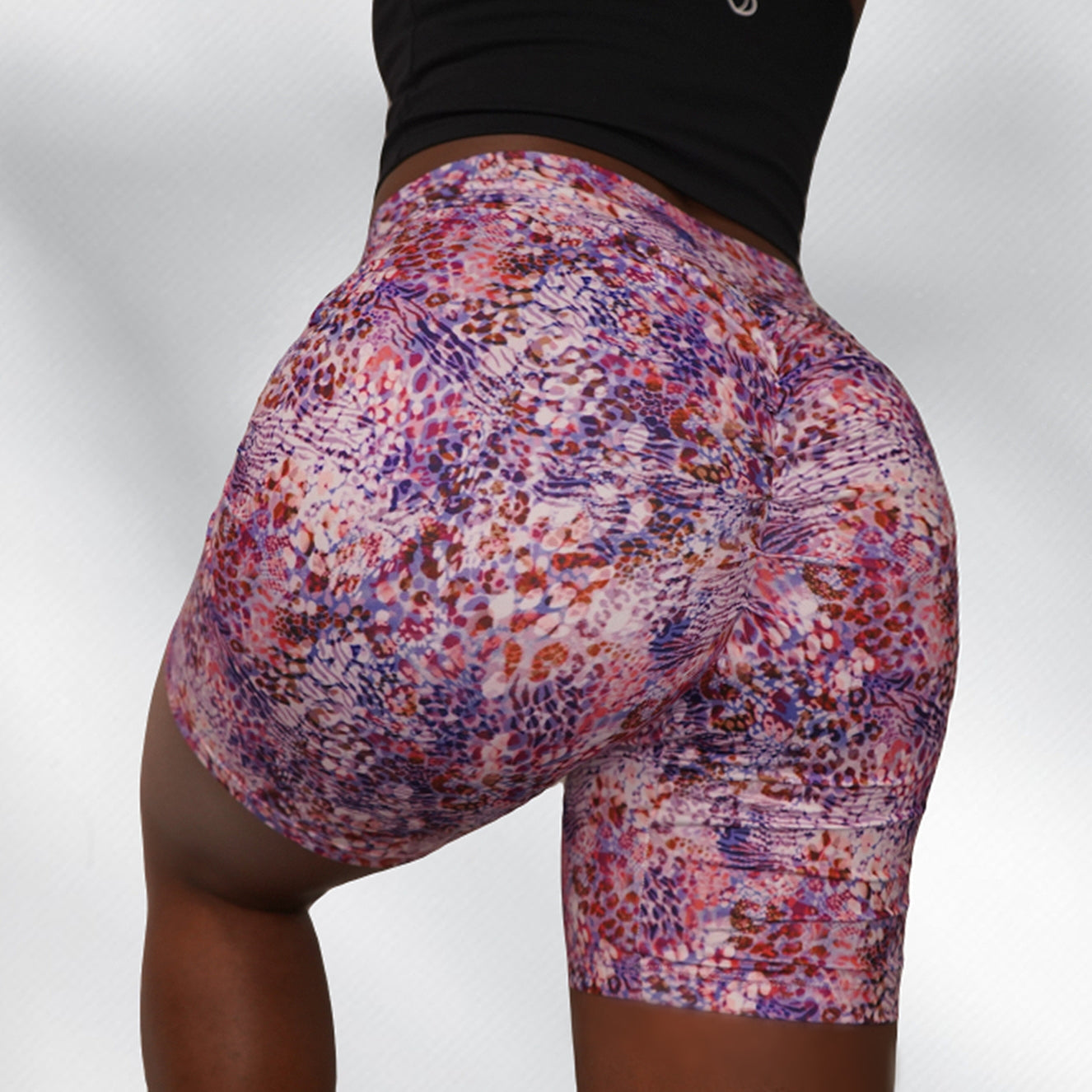 Purple Safari Biker Shorts